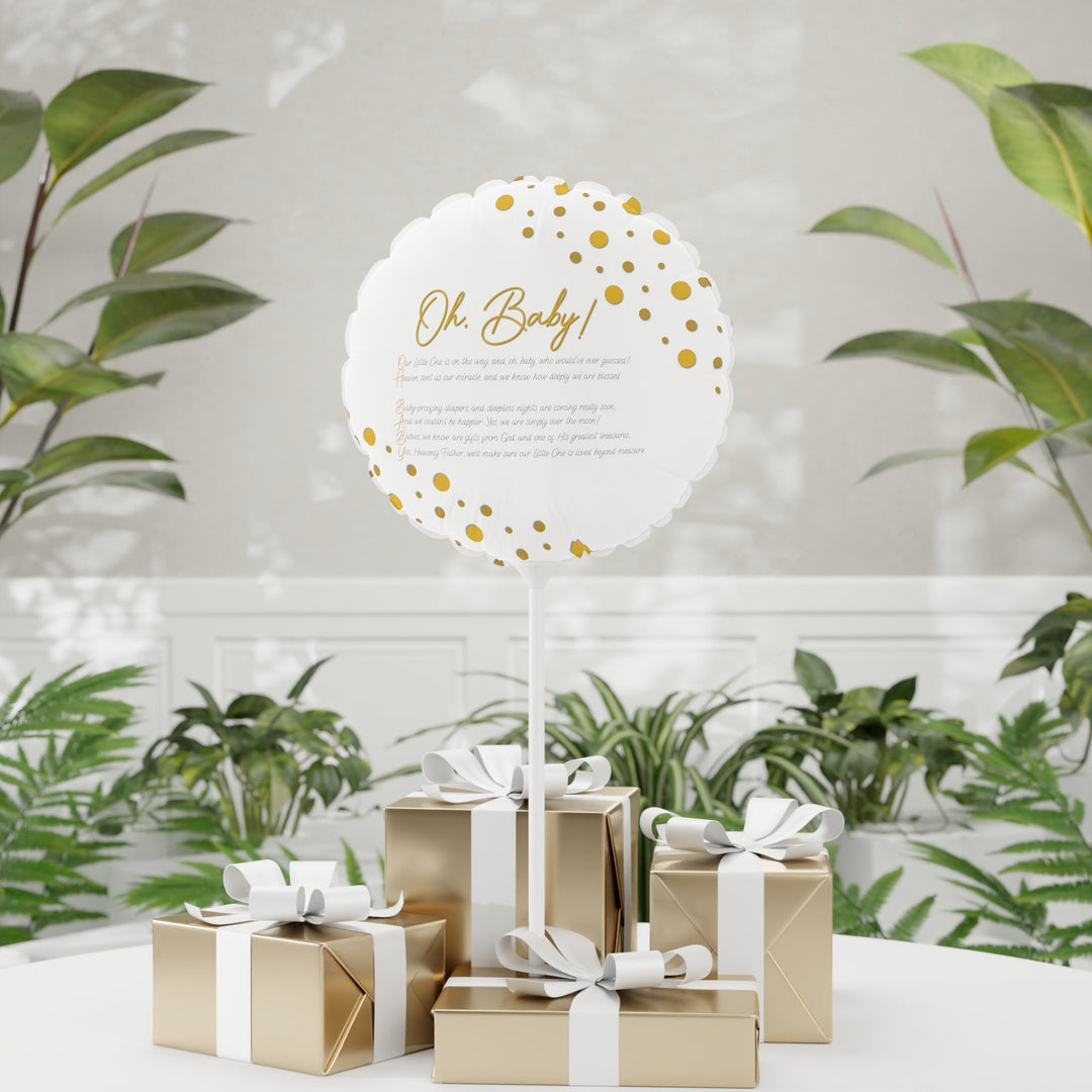Oh, Baby! Baby Shower Balloon. Poem spells out, "Oh, Baby!" Great as Accessories and Decorations.