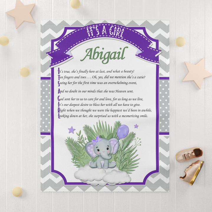 Personalized Baby Blanket, Baby Girl, Baby Shower, Nursery decor, Newborn Girl Blanket, Baby Shower Gift, Unique Baby Blanket, Acrostic Poem