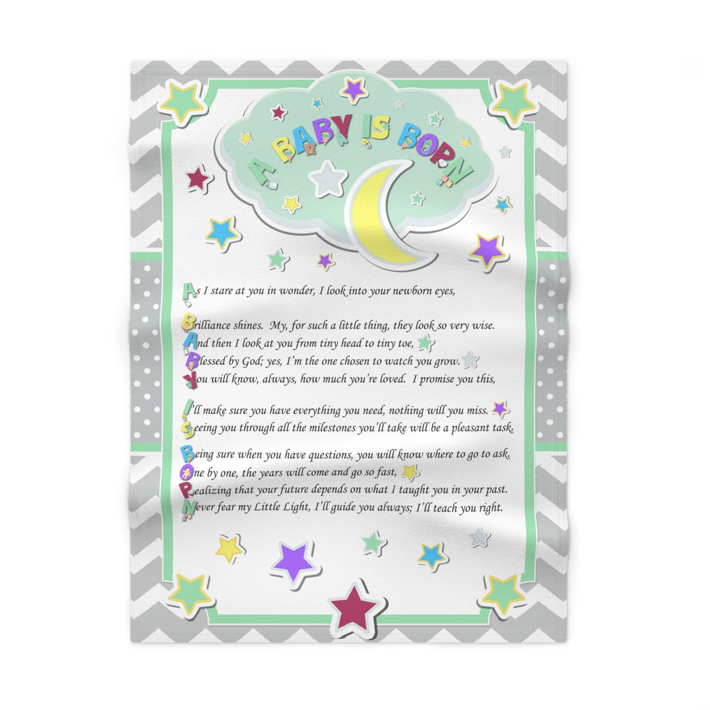 A Baby is Born, Baby Blanket, Baby Shower, Nursery decor, Newborn Blanket, Baby Shower Gift, Unique Baby Blanket, Acrostic Poem, New Mom