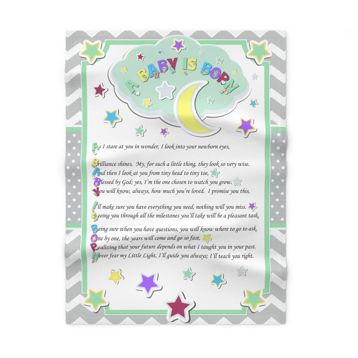 A Baby is Born, Baby Blanket, Baby Shower, Nursery decor, Newborn Blanket, Baby Shower Gift, Unique Baby Blanket, Acrostic Poem, New Mom