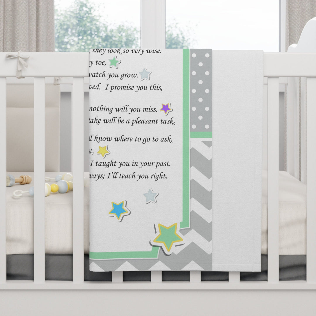 A Baby is Born, Baby Blanket, Baby Shower, Nursery decor, Newborn Blanket, Baby Shower Gift, Unique Baby Blanket, Acrostic Poem, New Mom