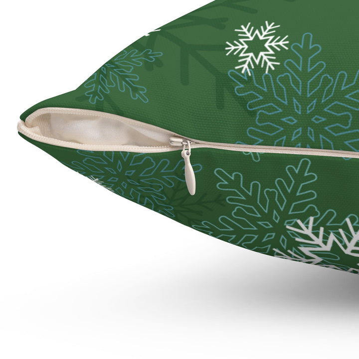 Green "Learn, Lead, Believe" Collection Holiday Pillow with Acrostic Poem Spelling out "Believe". Christmas Decor or Gift.