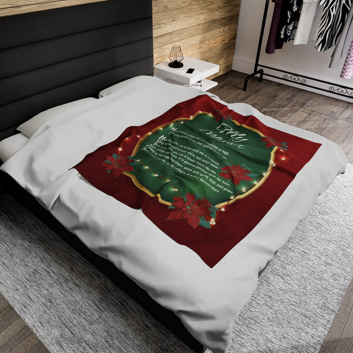 Velveteen Plush Blanket with Acrostic Poem Spelling out "My Mother". Christmas Gift for Mom
