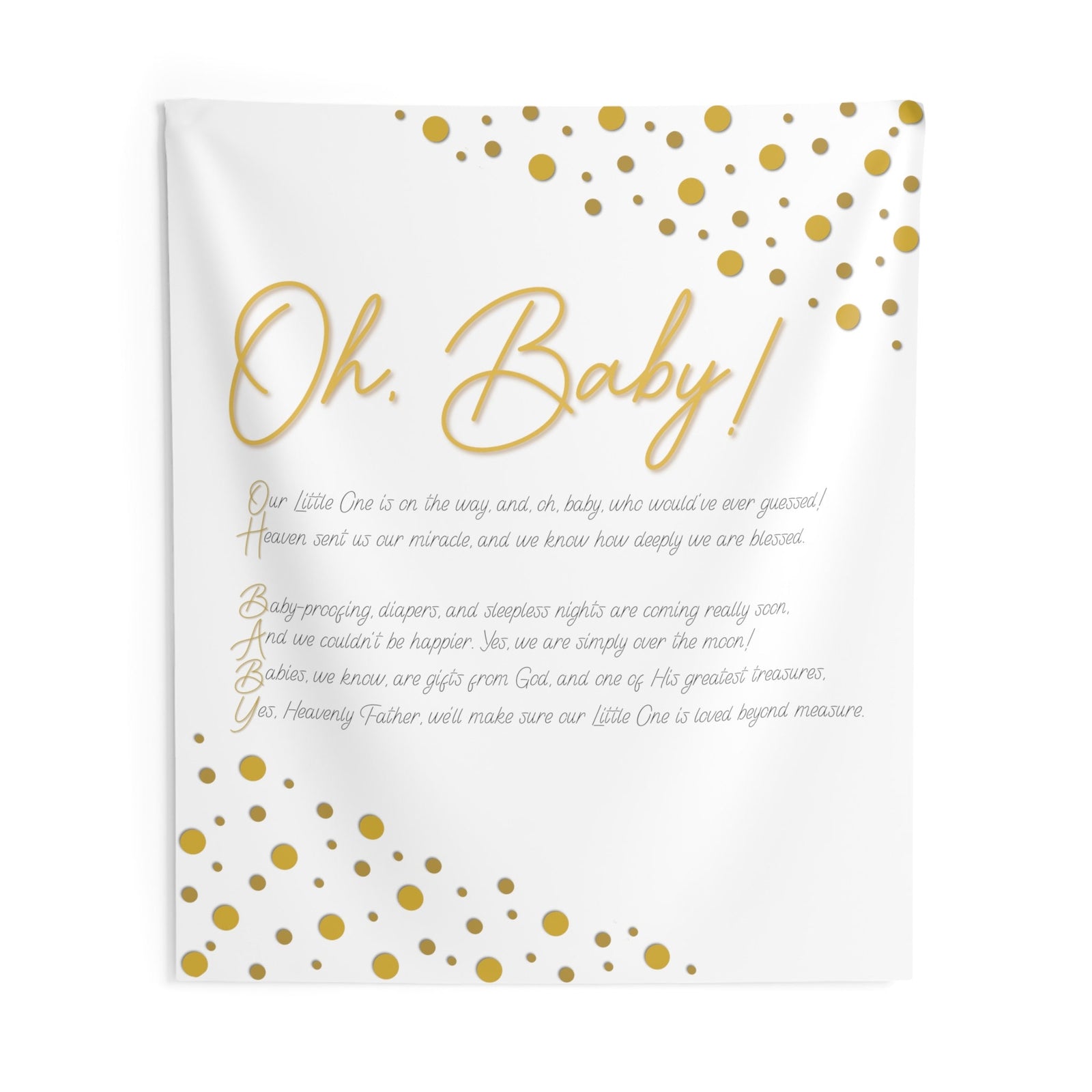 Oh, Baby! Indoor Backdrop/Wall Tapestries Baby Shower Decor Collection