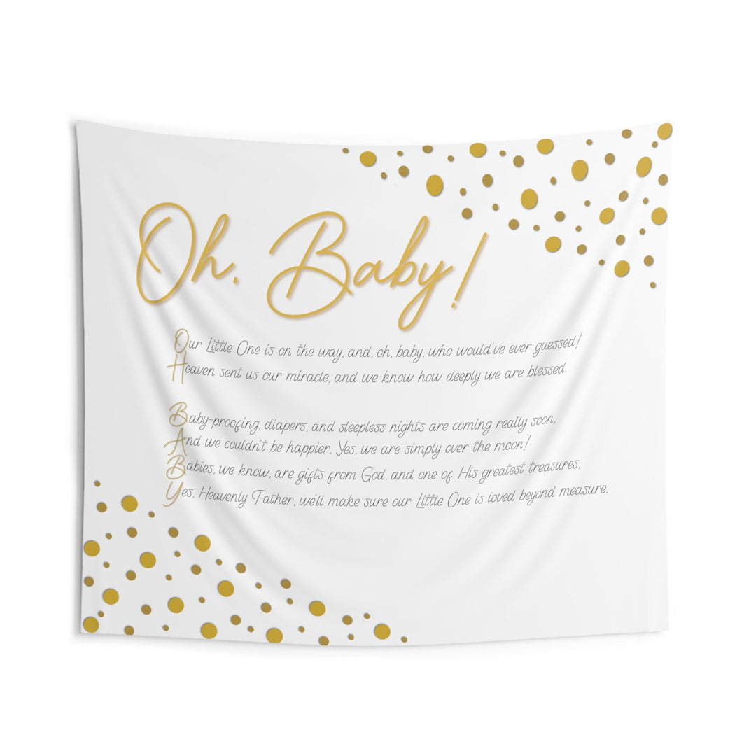 Oh, Baby! Indoor Backdrop/Wall Tapestries Baby Shower Decor Collection