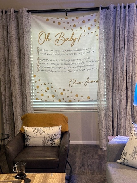 Oh, Baby! Indoor Backdrop/Wall Tapestries Baby Shower Decor Collection