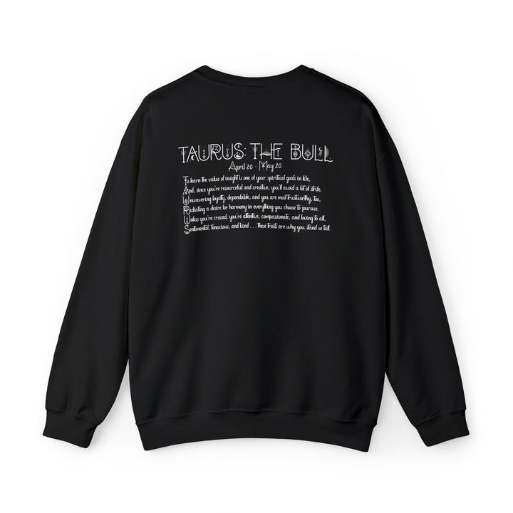 Astrology Sweatshirt with Acrostic Poem Spelling out "Taurus". Great Birthday or Christmas Horoscope Sign Gift for Any Zodiac Lover.