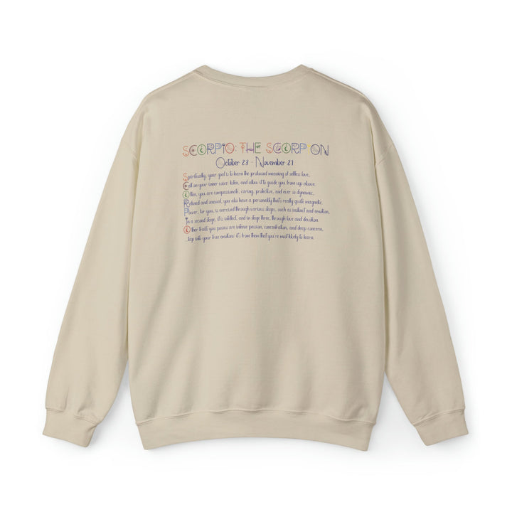 Astrology Sweatshirt with Acrostic Poem Spelling out "Scorpio". Great Birthday or Christmas Horoscope Sign Gift for Any Zodiac Lover.