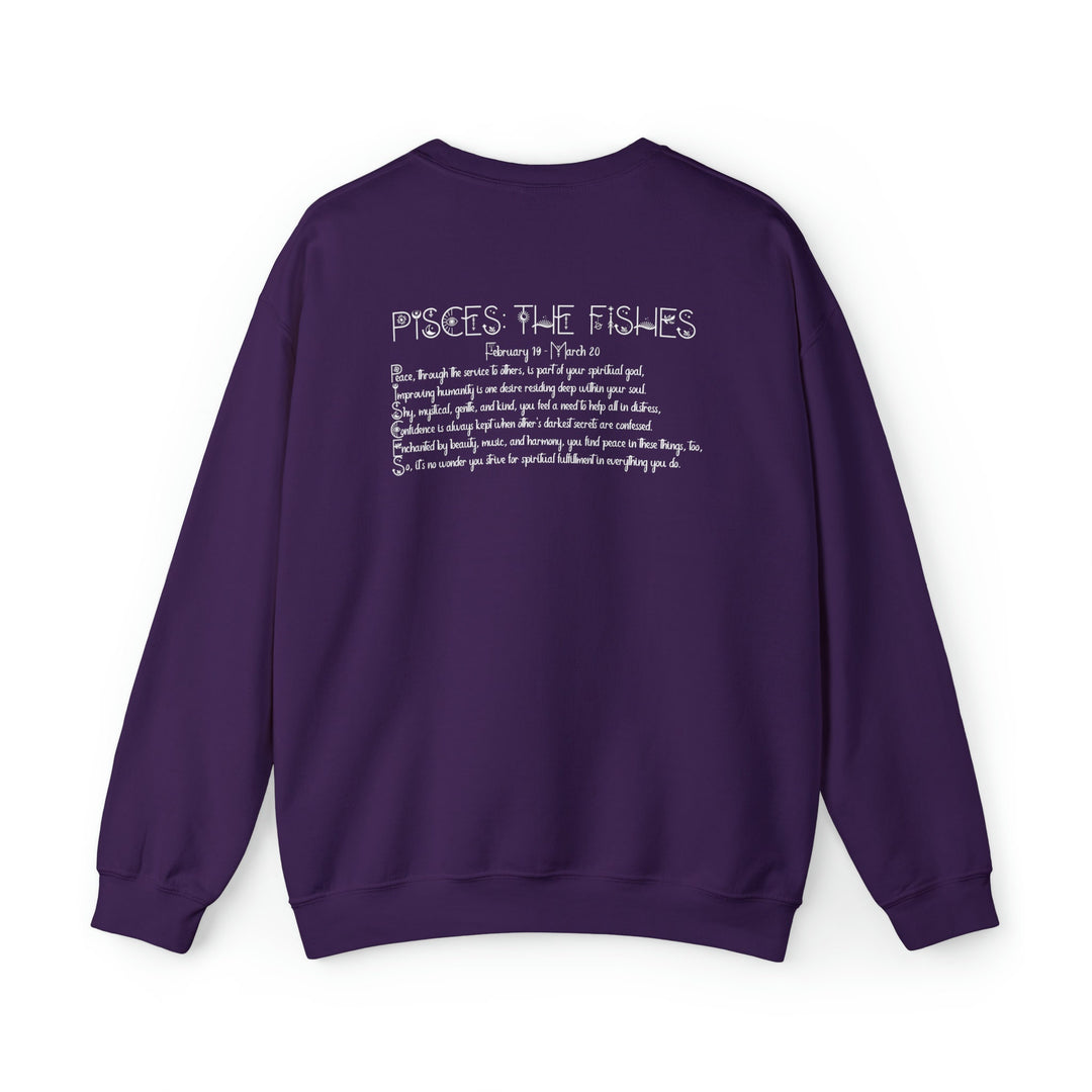 Astrology Sweatshirt with Acrostic Poem Spelling out "Pisces". Great Birthday or Christmas Horoscope Sign Gift for Any Zodiac Lover.