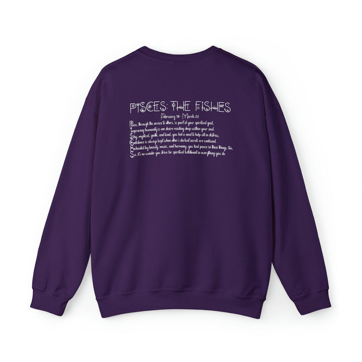 Astrology Sweatshirt with Acrostic Poem Spelling out "Pisces". Great Birthday or Christmas Horoscope Sign Gift for Any Zodiac Lover.