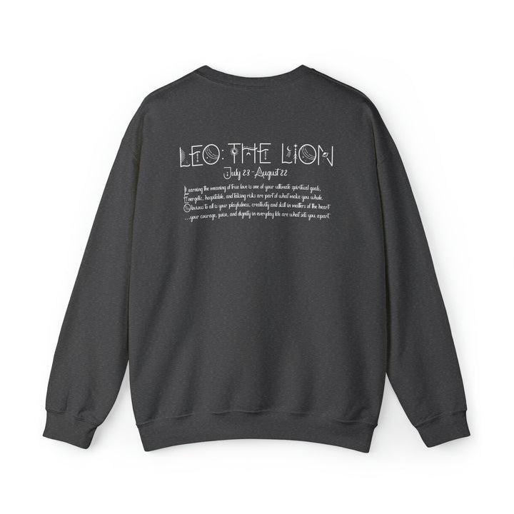 Astrology Sweatshirt with Acrostic Poem Spelling out "Leo". Great Birthday or Christmas Horoscope Sign Gift for Any Zodiac Lover.