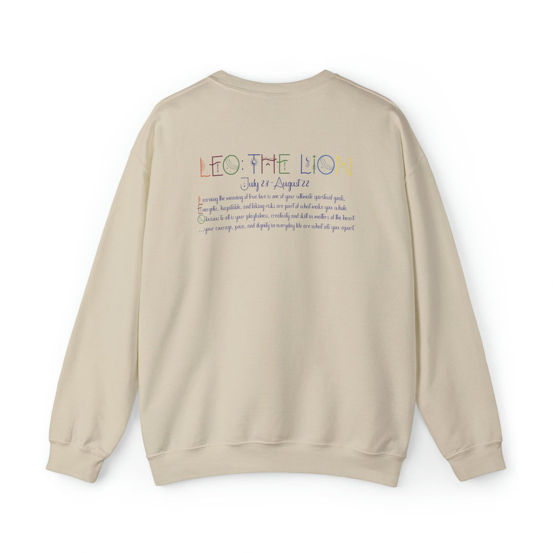 Astrology Sweatshirt with Acrostic Poem Spelling out "Leo". Great Birthday or Christmas Horoscope Sign Gift for Any Zodiac Lover.