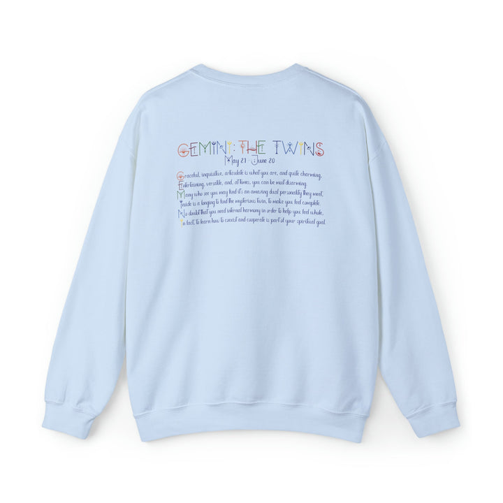 Astrology Sweatshirt with Acrostic Poem Spelling out "Gemini". Great Birthday or Christmas Horoscope Sign Gift for Any Zodiac Lover.