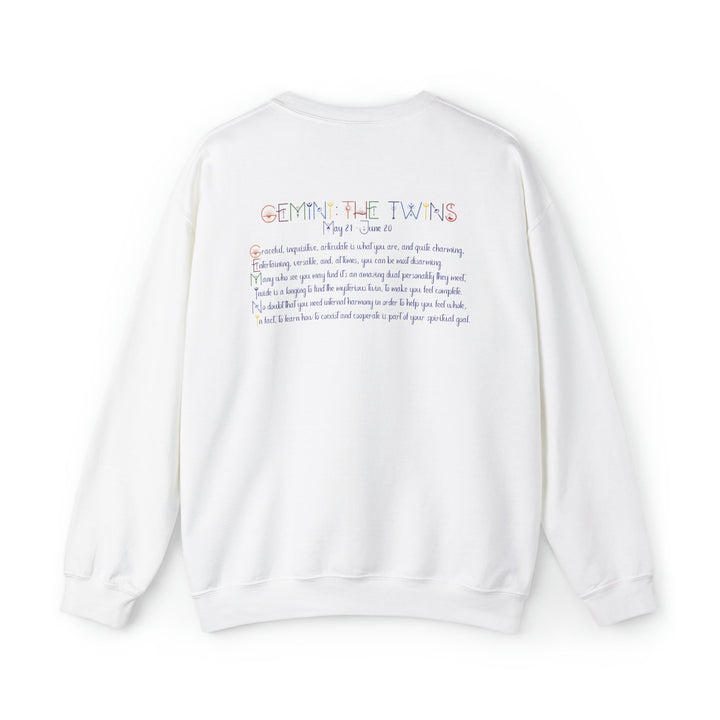 Astrology Sweatshirt with Acrostic Poem Spelling out "Gemini". Great Birthday or Christmas Horoscope Sign Gift for Any Zodiac Lover.