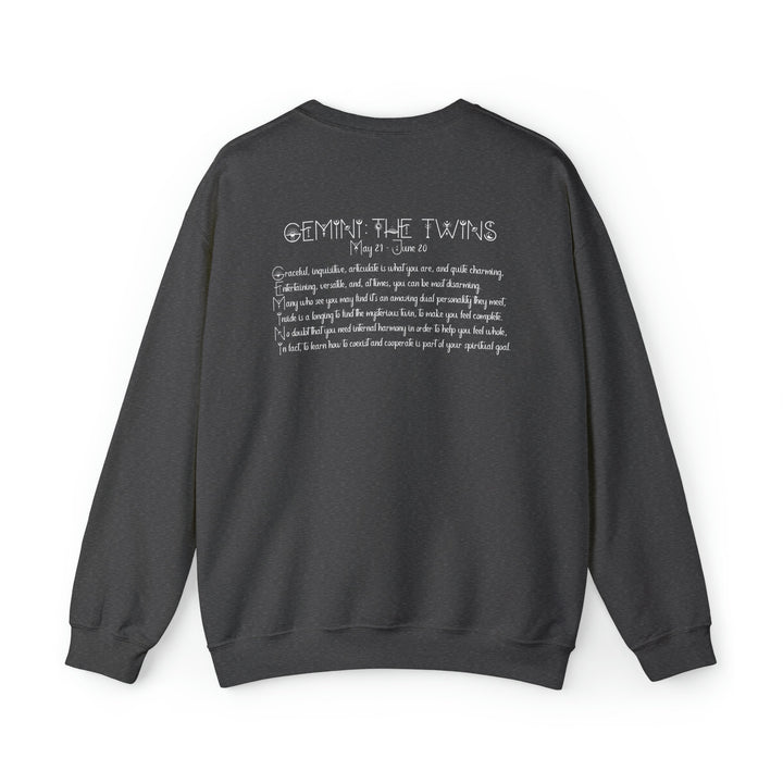 Astrology Sweatshirt with Acrostic Poem Spelling out "Gemini". Great Birthday or Christmas Horoscope Sign Gift for Any Zodiac Lover.