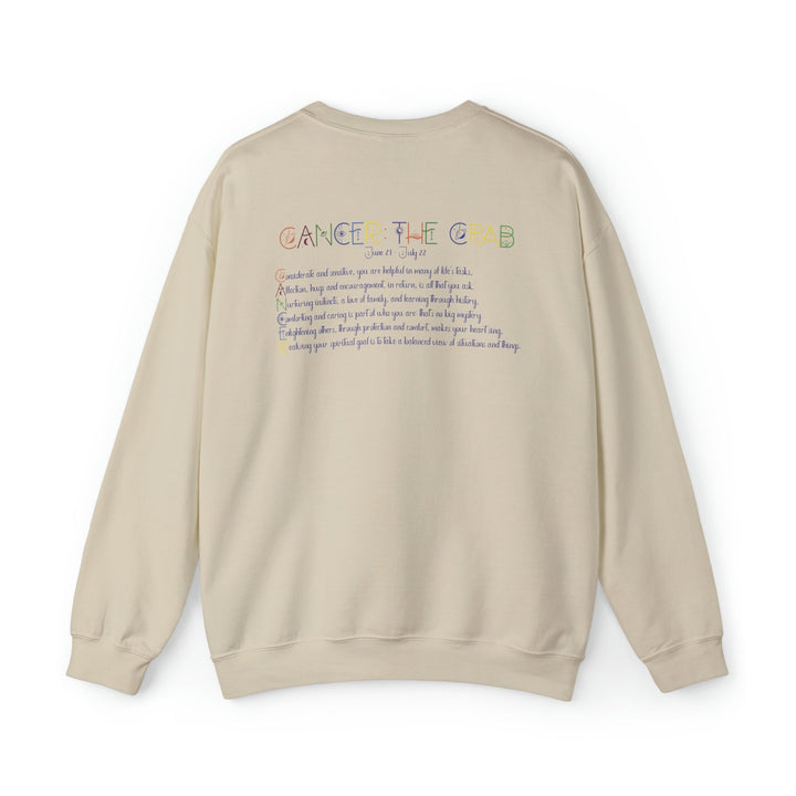 Astrology Sweatshirt with Acrostic Poem Spelling out "Cancer". Great Birthday or Christmas Horoscope Sign Gift for Any Zodiac Lover.