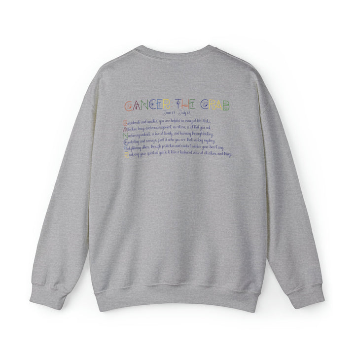 Astrology Sweatshirt with Acrostic Poem Spelling out "Cancer". Great Birthday or Christmas Horoscope Sign Gift for Any Zodiac Lover.