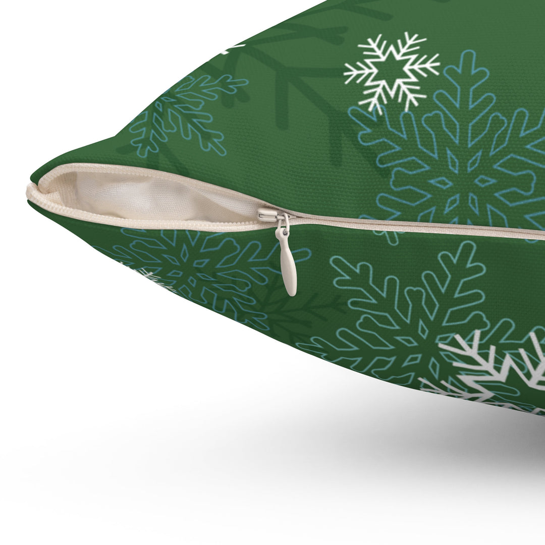 Green "Learn, Lead, Believe" Collection Holiday Pillow with Acrostic Poem Spelling out "Believe". Christmas Decor or Gift.