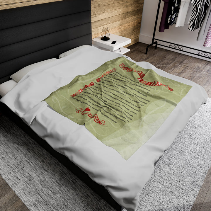 Velveteen Plush Blanket with Acrostic Poem spelling out "Forever Friends".