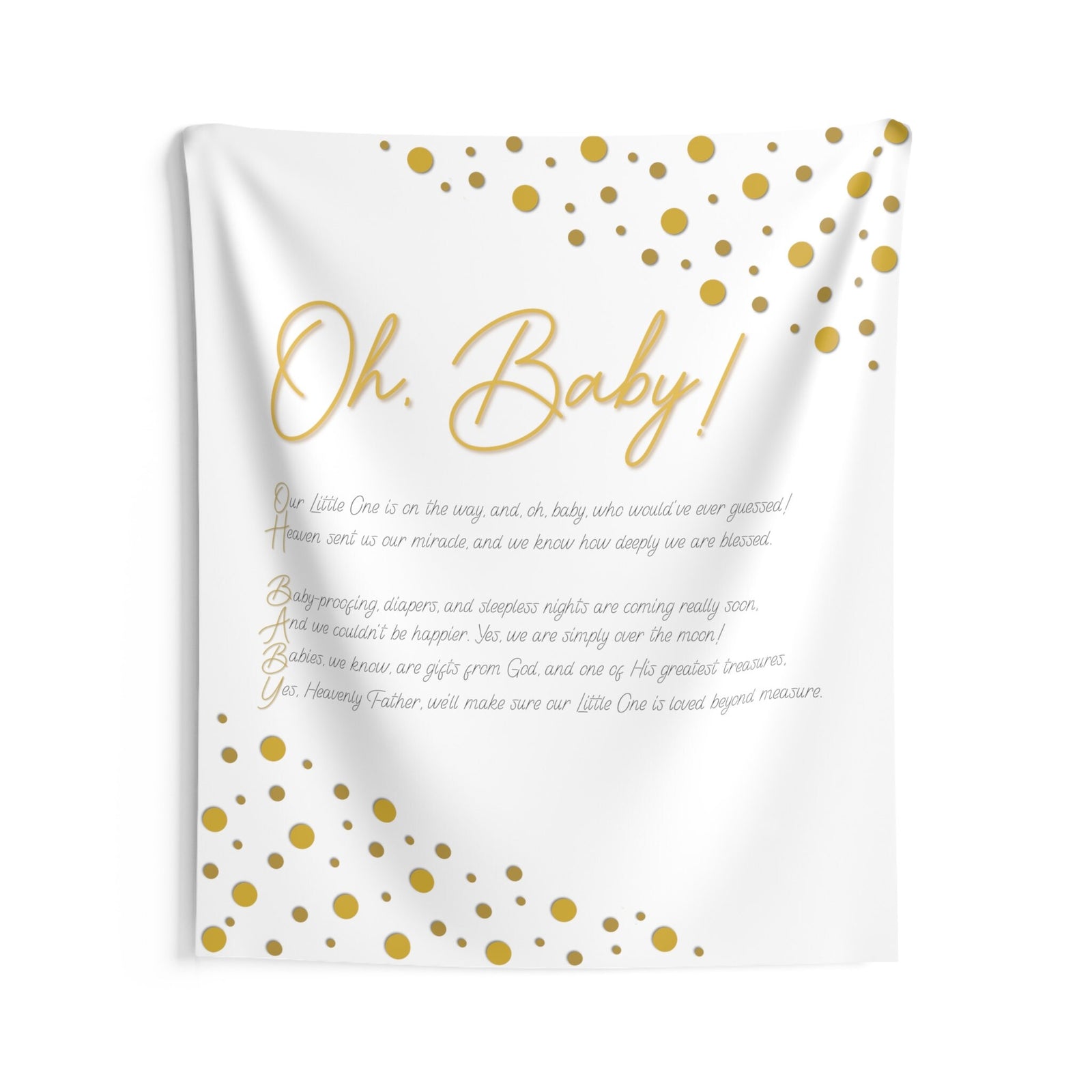 Oh, Baby! Indoor Backdrop/Wall Tapestries Baby Shower Decor Collection