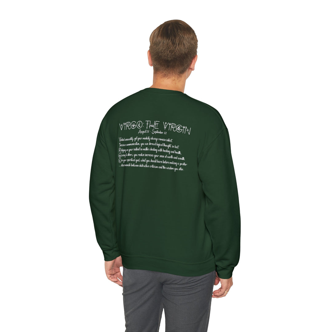 Astrology Sweatshirt with Acrostic Poem Spelling out "Virgo". Great Birthday or Christmas Horoscope Sign Gift for Any Zodiac Lover.