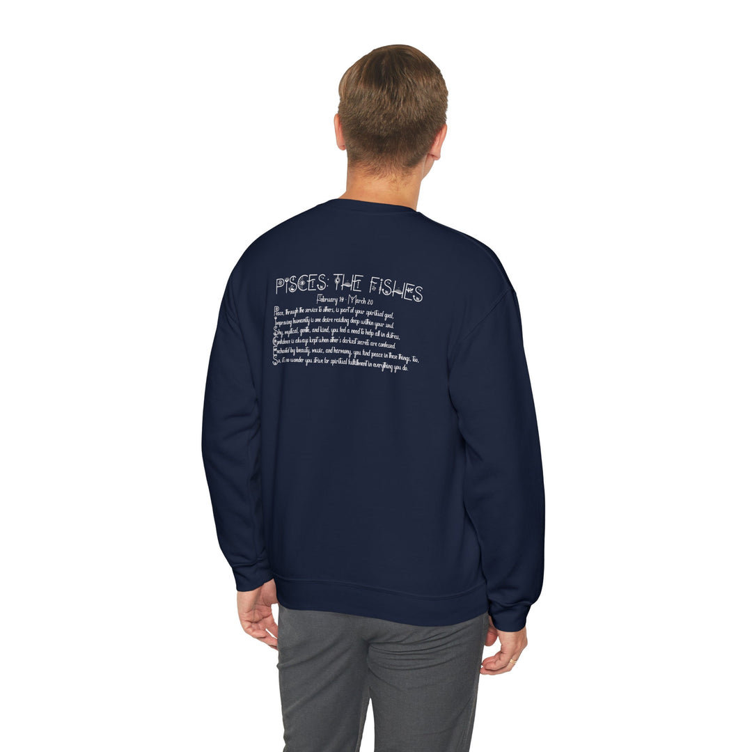 Astrology Sweatshirt with Acrostic Poem Spelling out "Pisces". Great Birthday or Christmas Horoscope Sign Gift for Any Zodiac Lover.