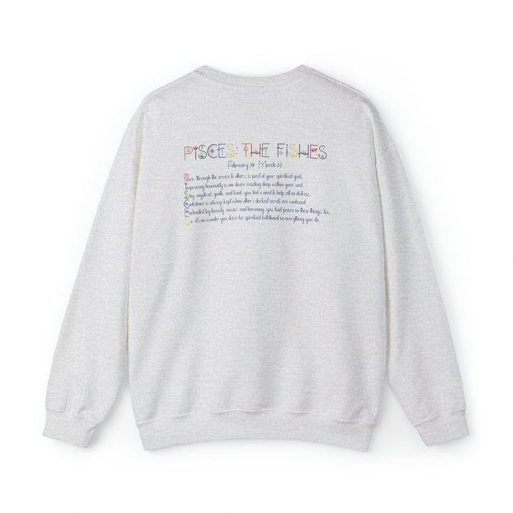 Astrology Sweatshirt with Acrostic Poem Spelling out "Pisces". Great Birthday or Christmas Horoscope Sign Gift for Any Zodiac Lover.