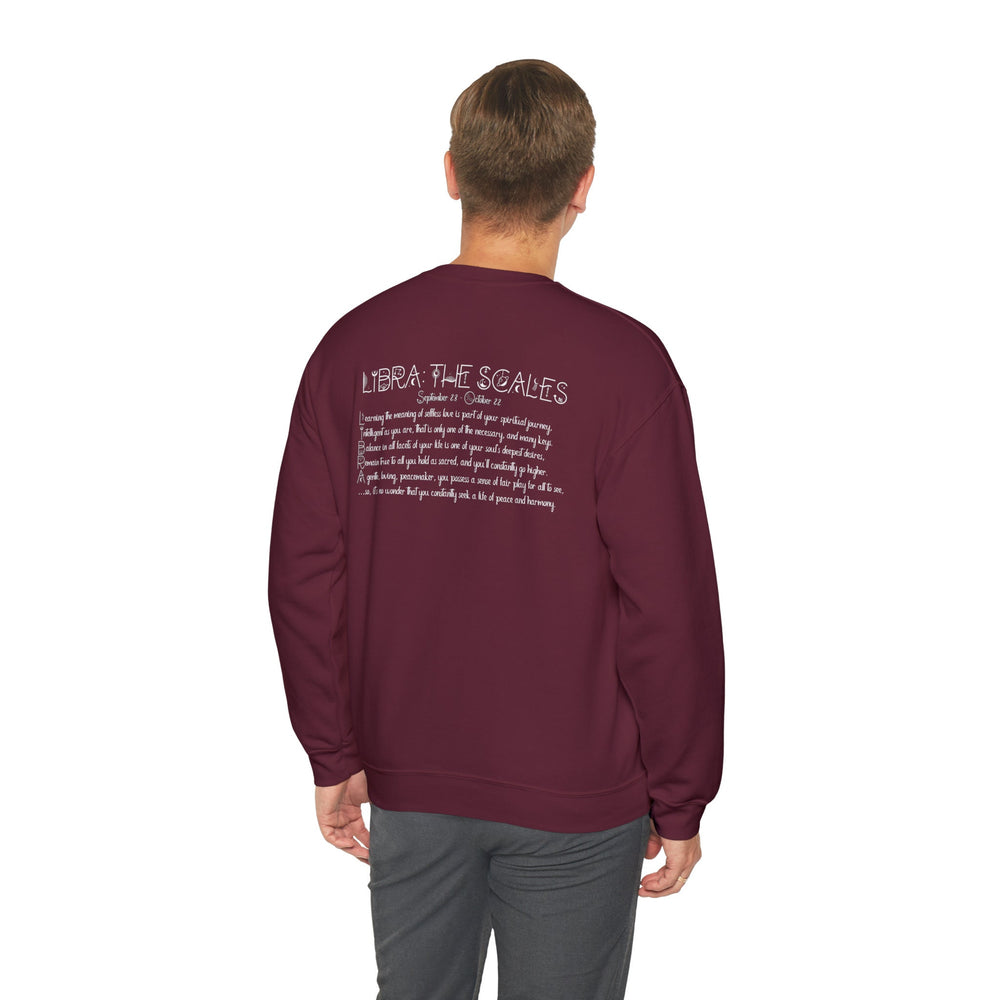 Astrology Sweatshirt with Acrostic Poem Spelling out "Libra". Great Birthday or Christmas Horoscope Sign Gift for Any Zodiac Lover.