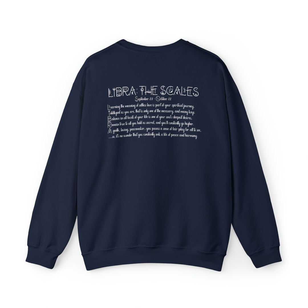 Astrology Sweatshirt with Acrostic Poem Spelling out "Libra". Great Birthday or Christmas Horoscope Sign Gift for Any Zodiac Lover.