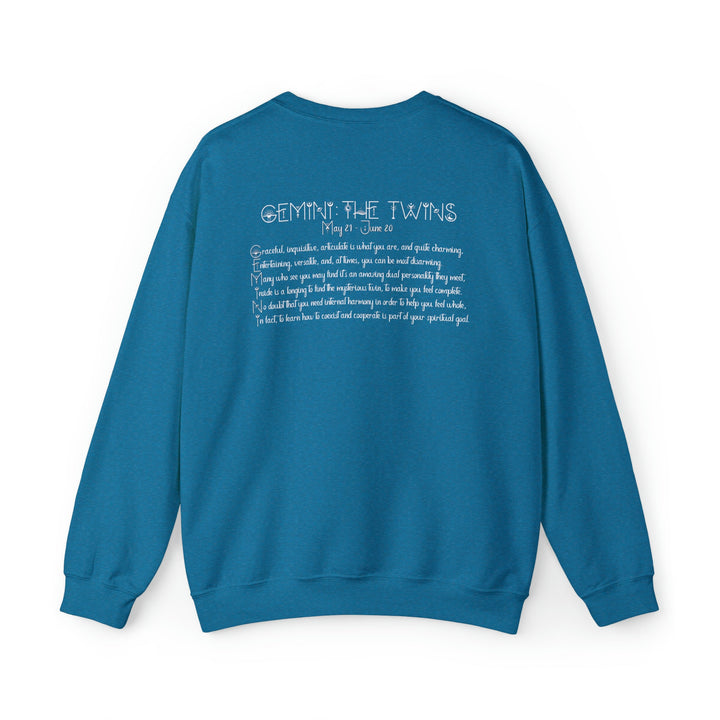 Astrology Sweatshirt with Acrostic Poem Spelling out "Gemini". Great Birthday or Christmas Horoscope Sign Gift for Any Zodiac Lover.